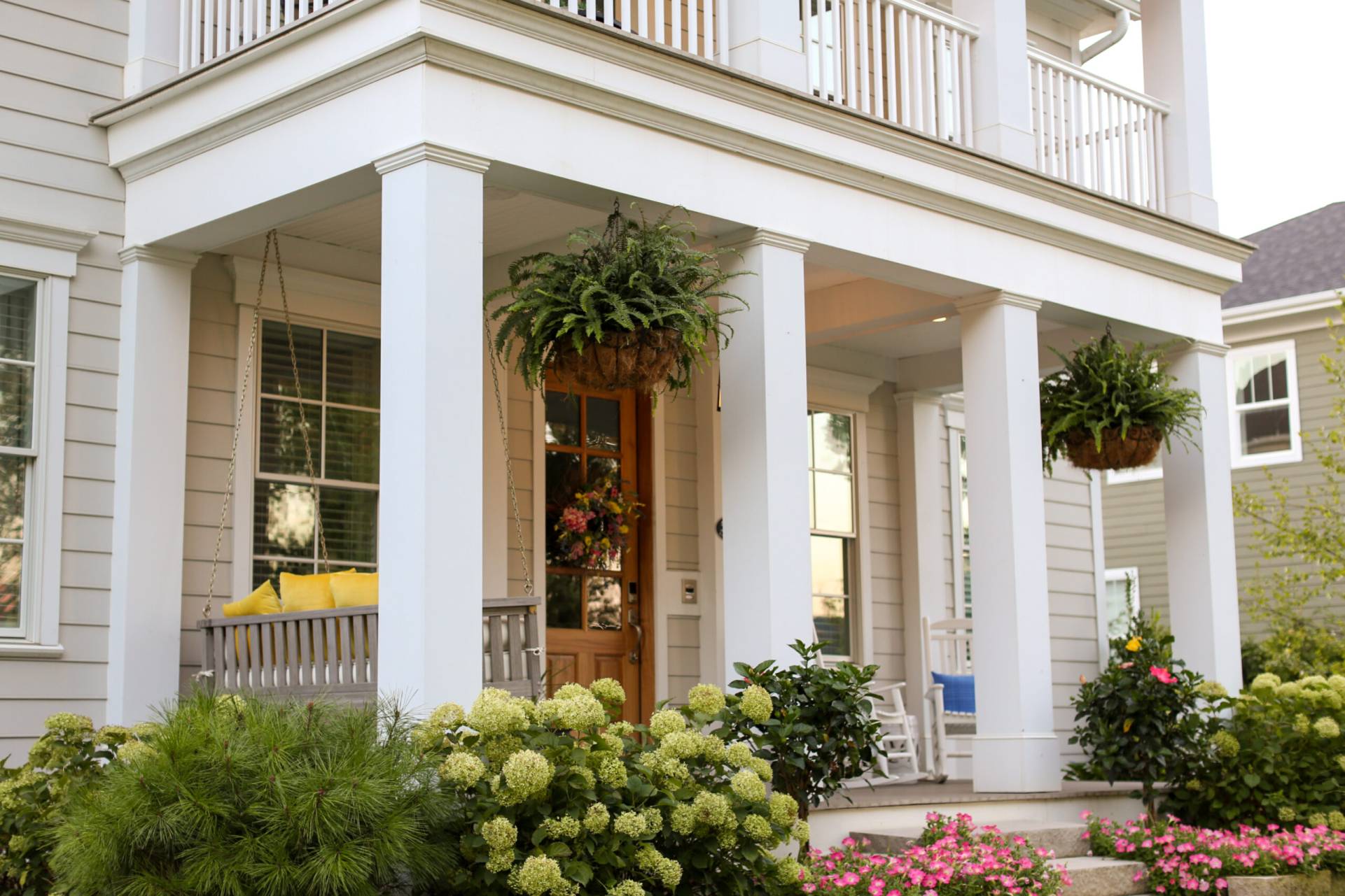 Porch with ferns